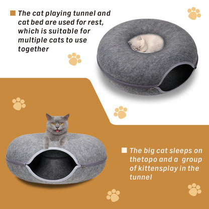 Cat Cave Bed Tunnel - Dark Grey