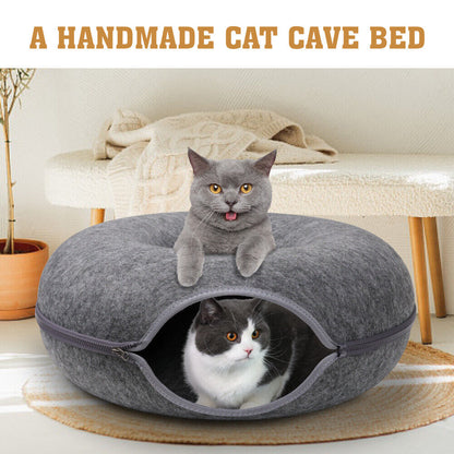 Cat Cave Bed Tunnel - Dark Grey