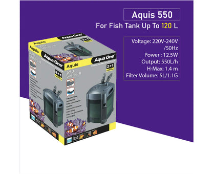 Aqua One Aquis 550 Series II Canister Filter 550L/H