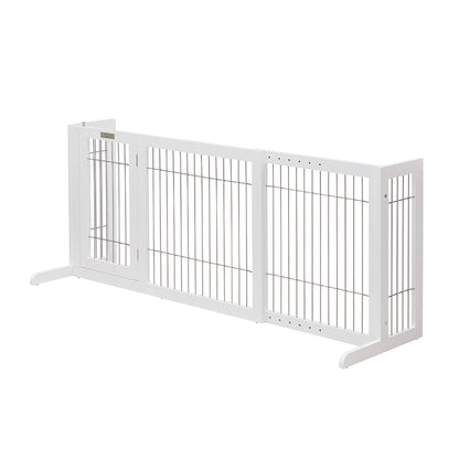 Freestanding Retractable Dog Barrier with Gate - Large