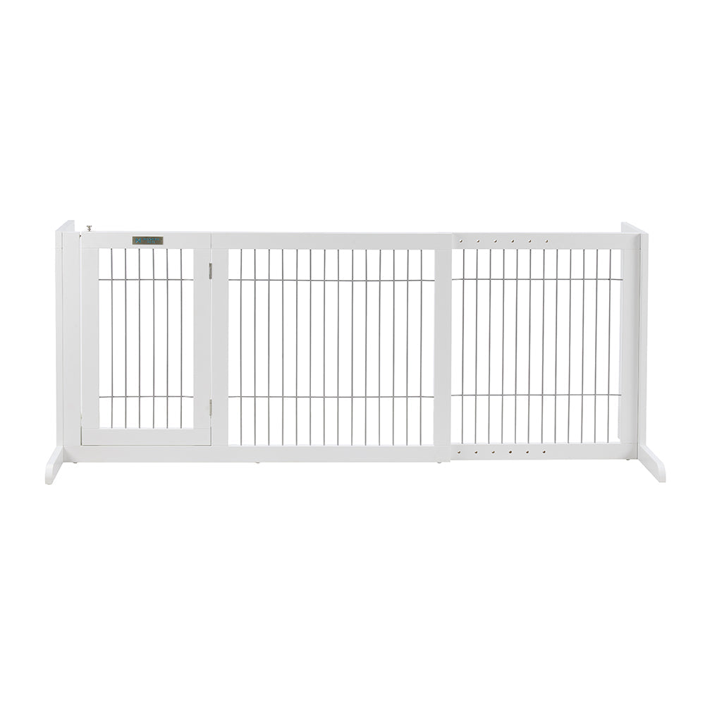 Freestanding Retractable Dog Barrier with Gate - Large