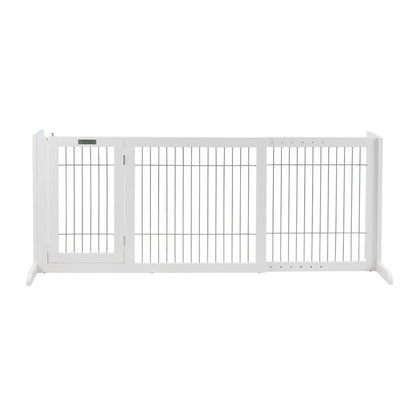 Freestanding Retractable Dog Barrier with Gate - Large