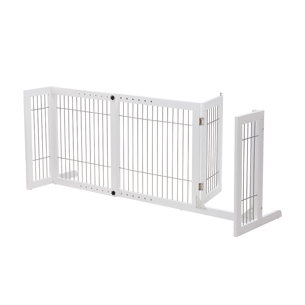 Freestanding Retractable Dog Barrier with Gate - Large