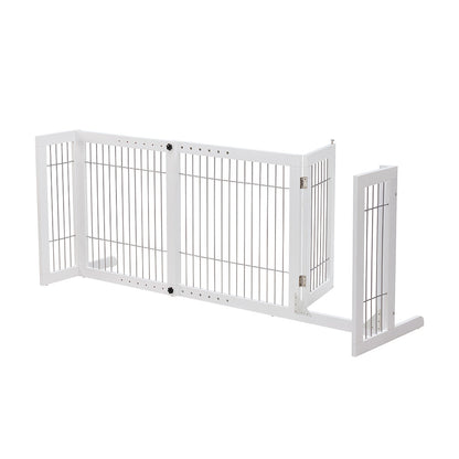 Freestanding Retractable Dog Barrier with Gate - Large