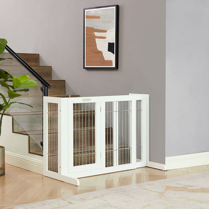 Freestanding Retractable Dog Barrier with Gate - Small