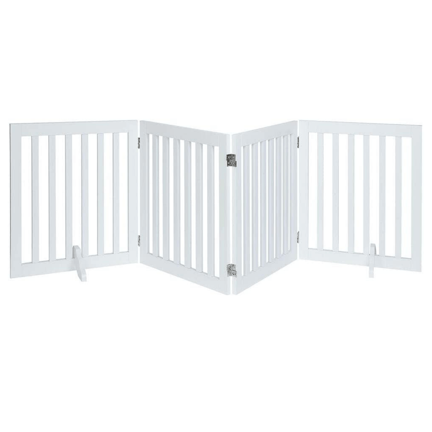 Four Panel Freestanding Dog Gate - White