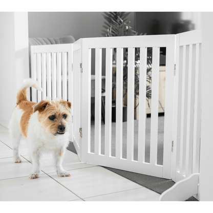 Four Panel Freestanding Dog Gate - White