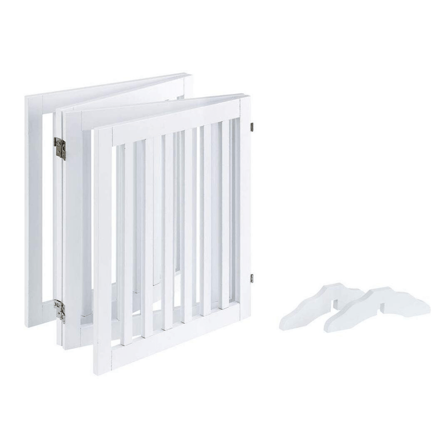 Four Panel Freestanding Dog Gate - White