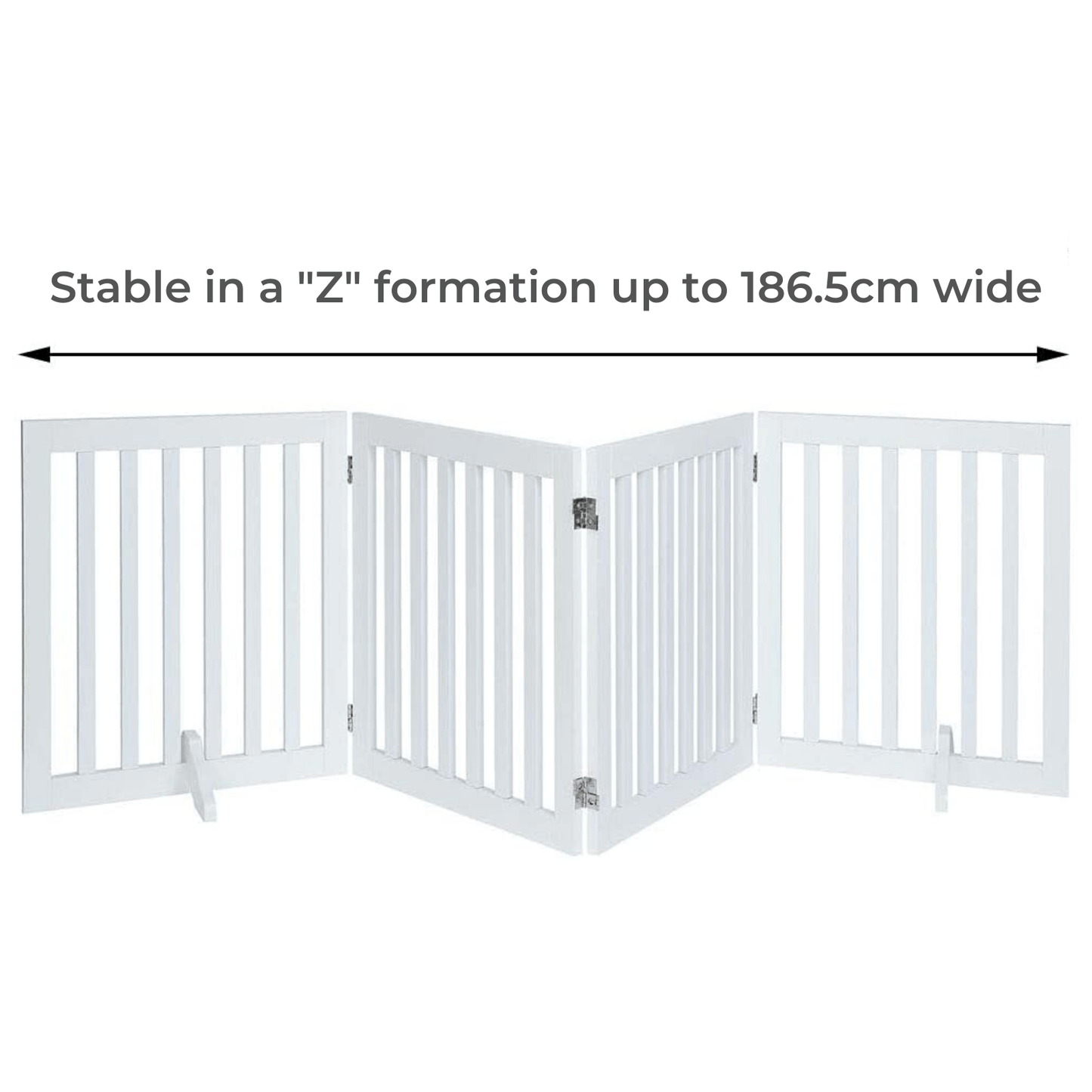 Four Panel Freestanding Dog Gate - White