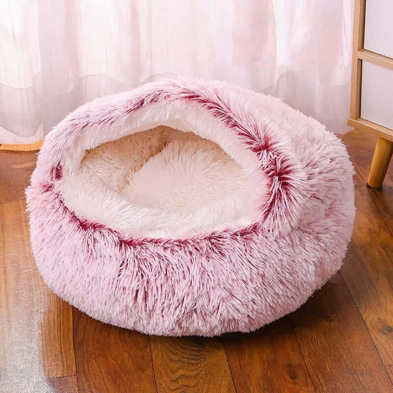 PawfectFriend Cozy Burrowing Cave Bed - Pink (Small)