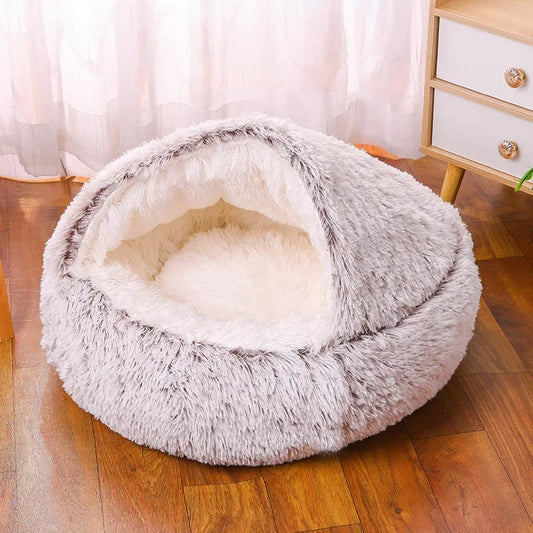 PawfectFriend Cozy Burrowing Cave Bed - Coffee (Medium)