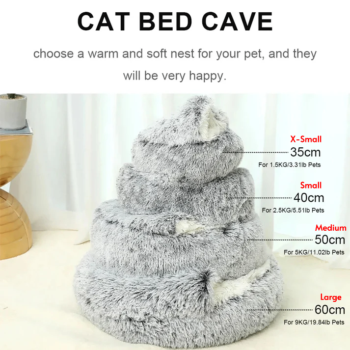 PawfectFriend Cozy Burrowing Cave Bed - Coffee (Large)