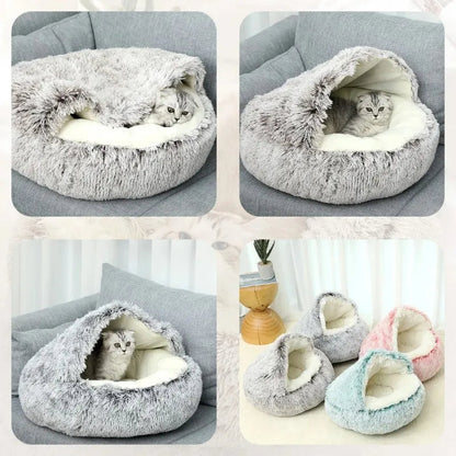 PawfectFriend Cozy Burrowing Cave Bed - Coffee (Large)