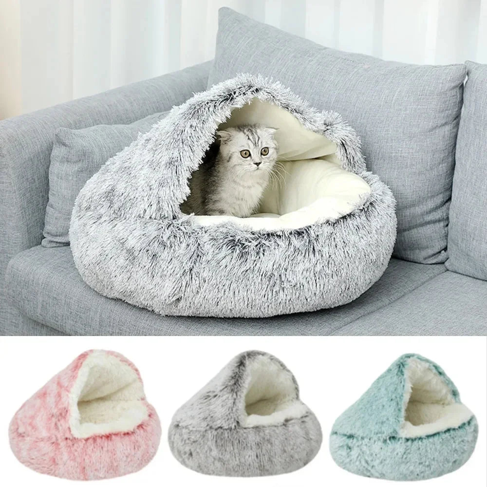 PawfectFriend Cozy Burrowing Cave Bed - Coffee (Large)