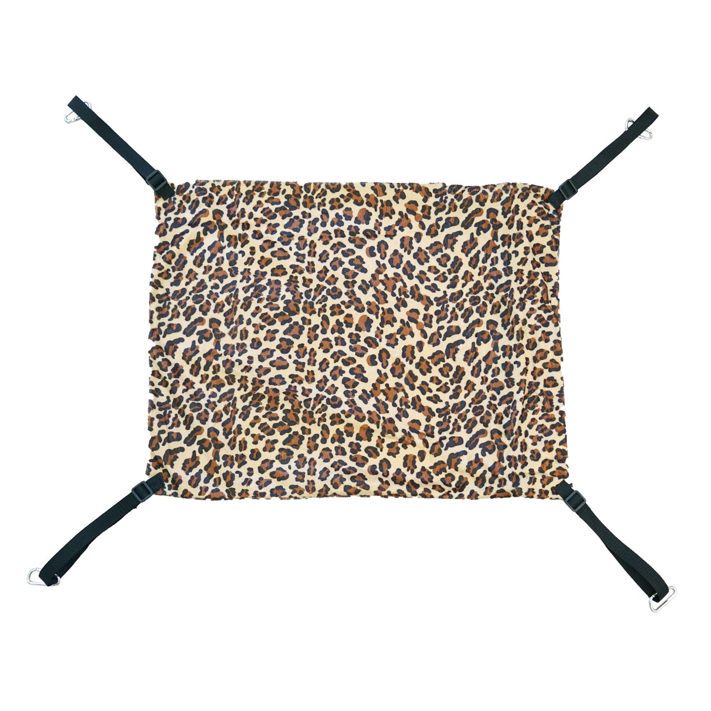 Adjustable Cat Hammock Bed Swinging Hanging Warm Fleece - Leopard Print