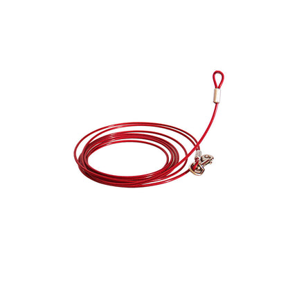 5M Dog Tie Out Cable Leash Lead Tangle-Free Outdoor Yard Walking Running - Red