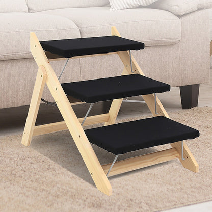 3 Steps Portable Dog Cat Pet Stairs - Easy Access for Small & Older Pets