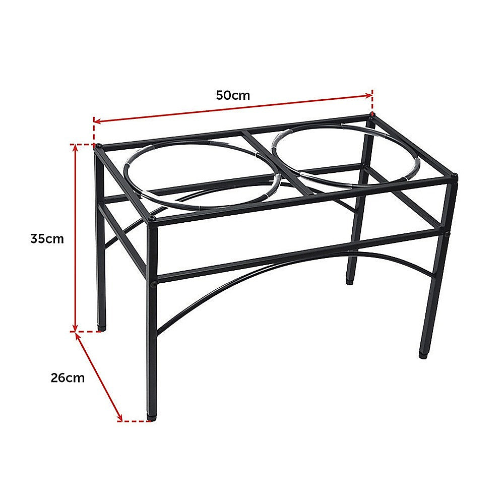 Dual Elevated Raised Pet Bowl - Stainless Steel