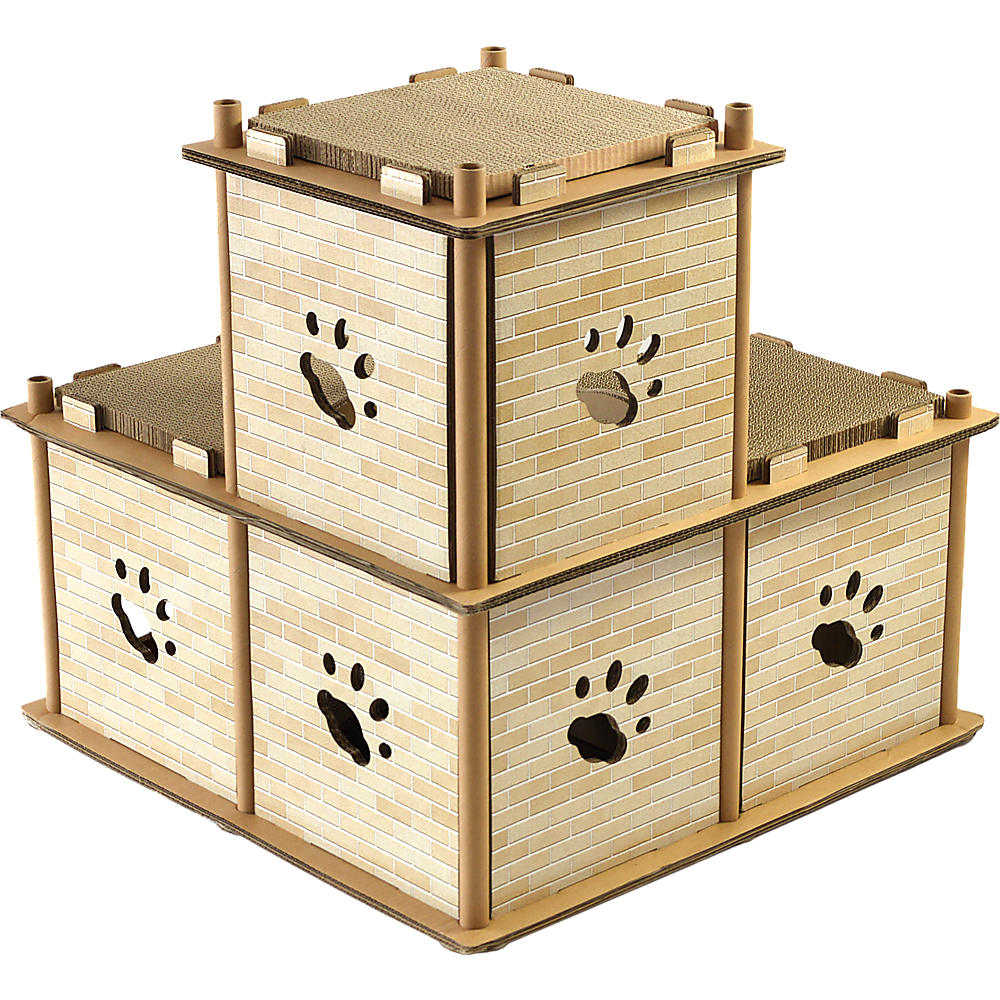 Cardboard Cat House Tree Tower Condo Scratcher - 3