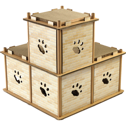 Cardboard Cat House Tree Tower Condo Scratcher - 3