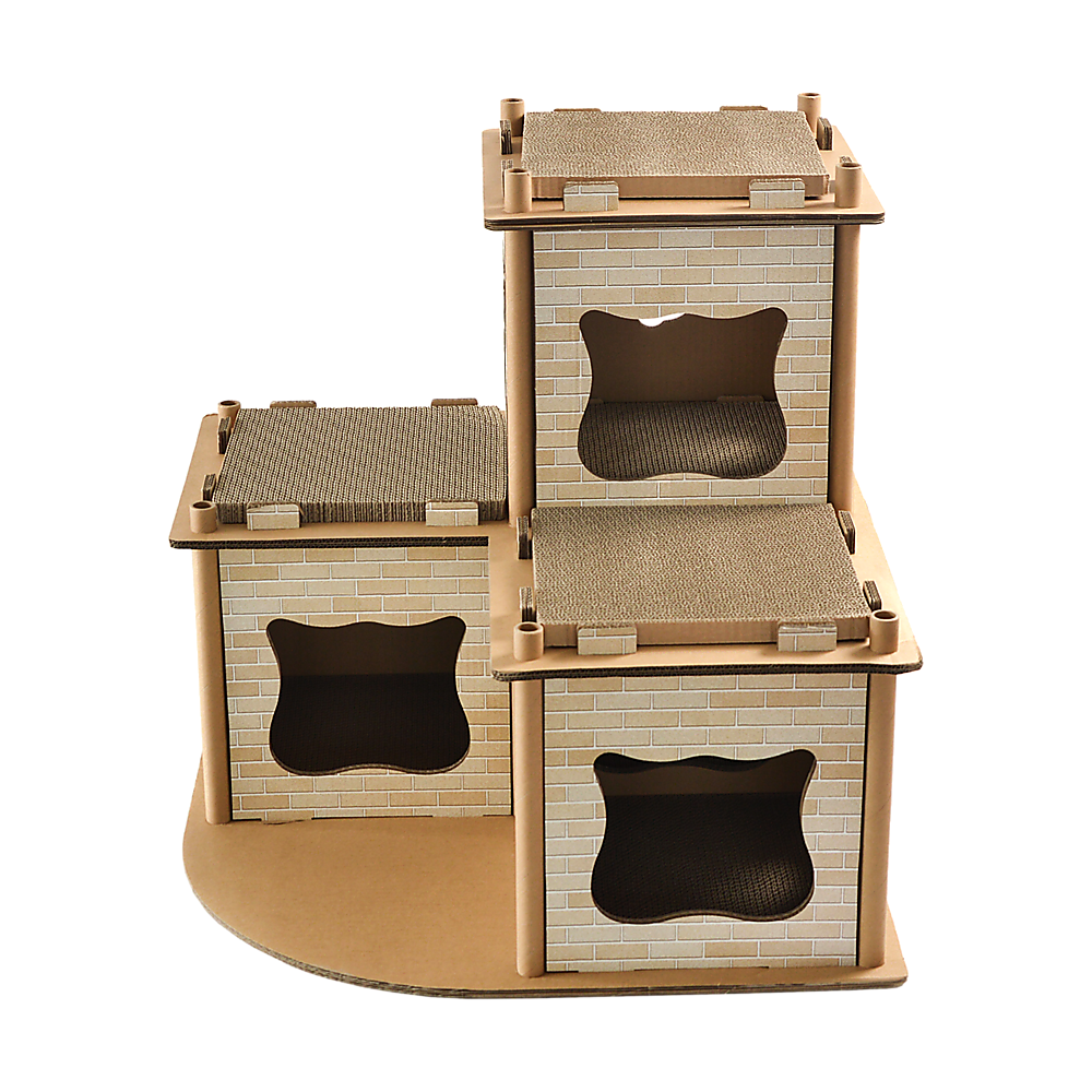 Cardboard Cat House Tree Tower Condo Scratcher - 3