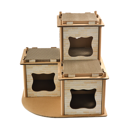 Cardboard Cat House Tree Tower Condo Scratcher - 3