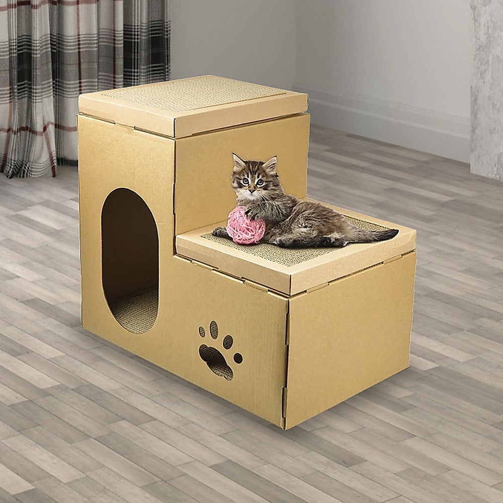 Cardboard Cat House Tree Tower Condo Scratcher - 2