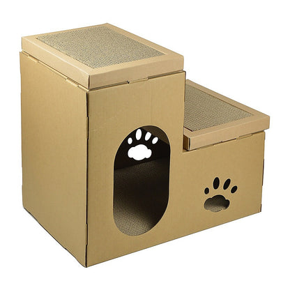 Cardboard Cat House Tree Tower Condo Scratcher - 2