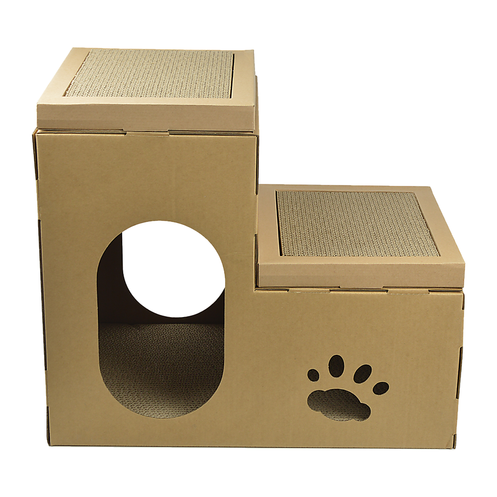 Cardboard Cat House Tree Tower Condo Scratcher - 2