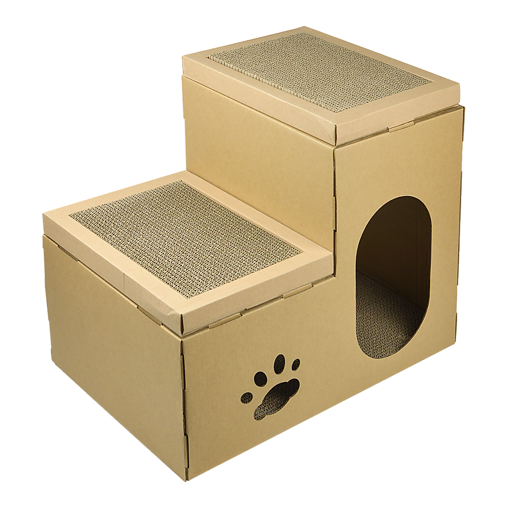 Cardboard Cat House Tree Tower Condo Scratcher - 2