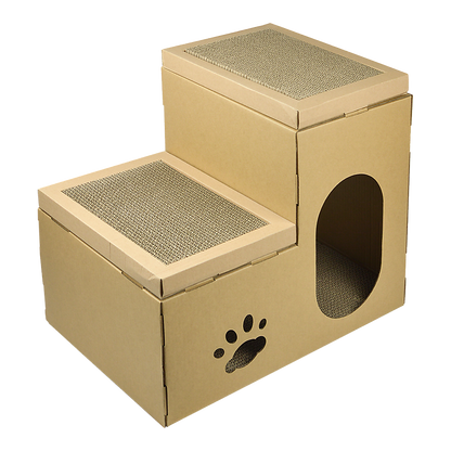 Cardboard Cat House Tree Tower Condo Scratcher - 2