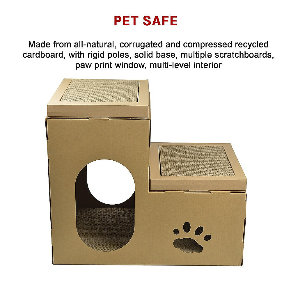 Cardboard Cat House Tree Tower Condo Scratcher - 2