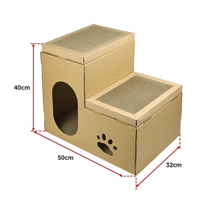 Cardboard Cat House Tree Tower Condo Scratcher - 2