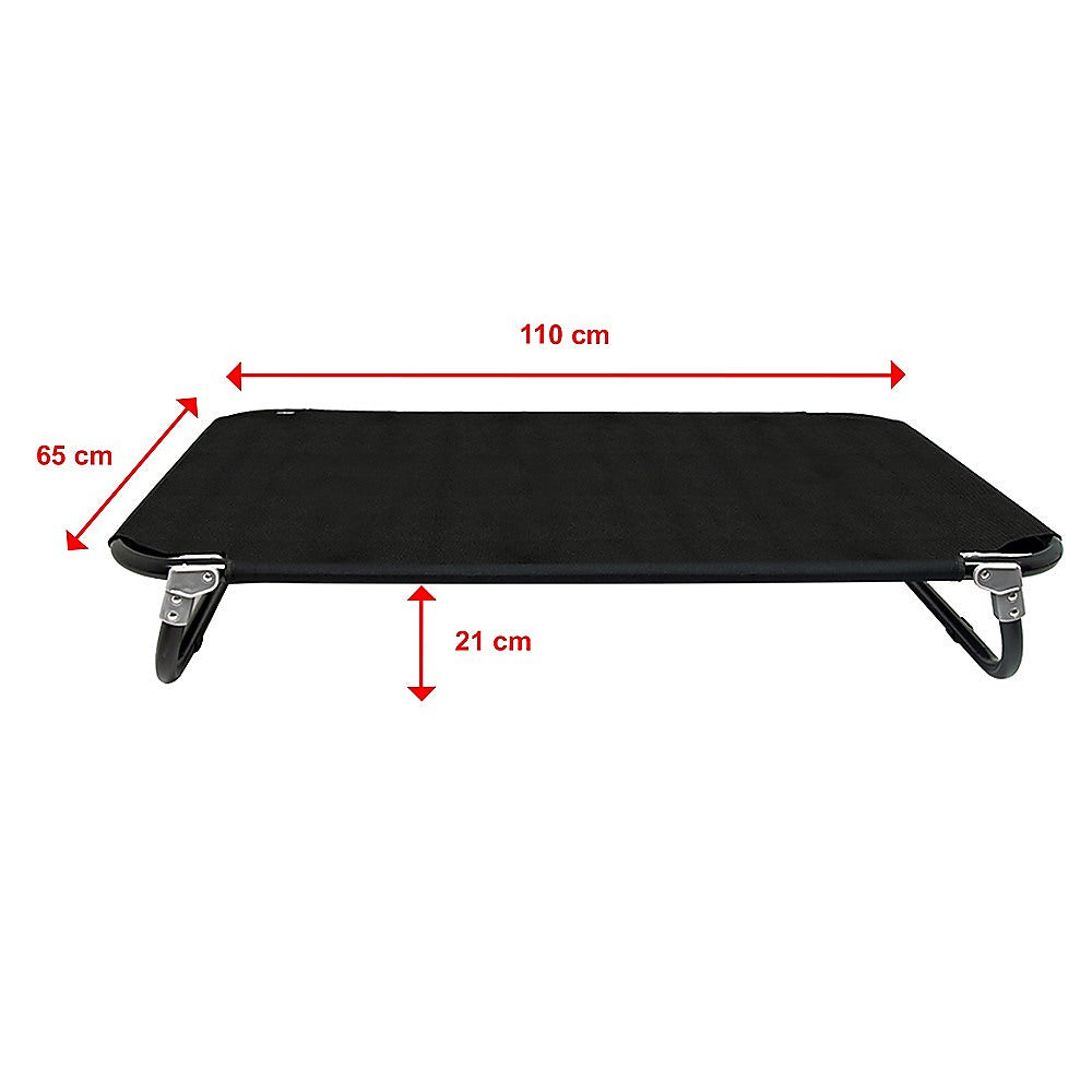 110 x 65cm Foldable Elevated Dog Bed – Waterproof, Portable, Outdoor Raised Pet Basket