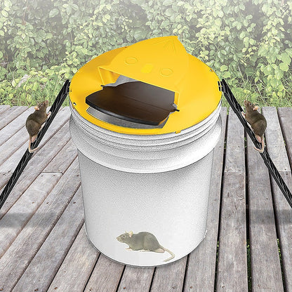 2x Flip N Slide Bucket Lid Mouse Rat Trap - Automatic Reusable Trap with Ladder