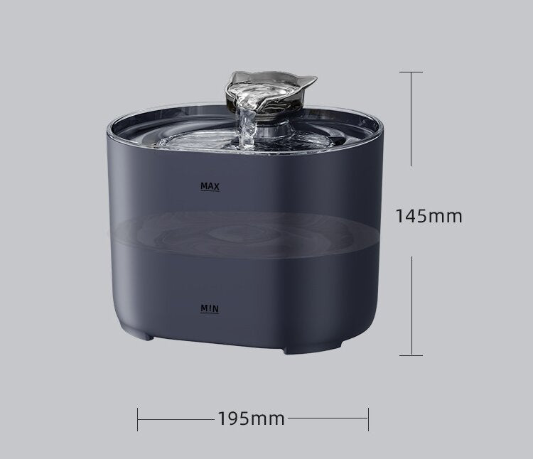 2.2L Standard Package Pet Water Fountain with Faucet Flow and USB Plug – Black Design