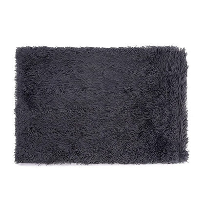 Fluffy Pet Blankets-Soft Faux Fur, Anti-Anxiety Cozy Throws for Cats and Dogs, M 80*55cm Dark Grey