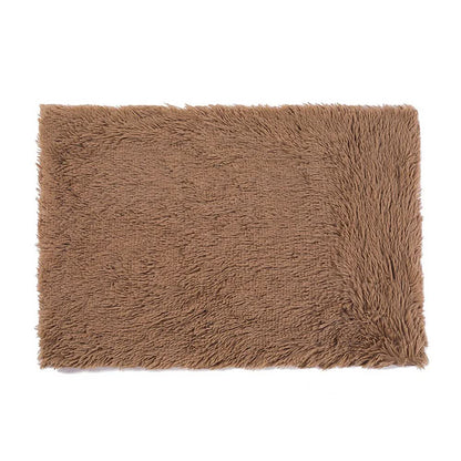 Fluffy Pet Blankets-Soft Faux Fur, Anti-Anxiety Cozy Throws for Cats and Dogs, M 80*55cm  khaki