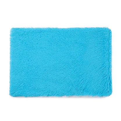 Fluffy Pet Blankets-Soft Faux Fur, Anti-Anxiety Cozy Throws for Cats and Dogs, M 80*55cm Blue