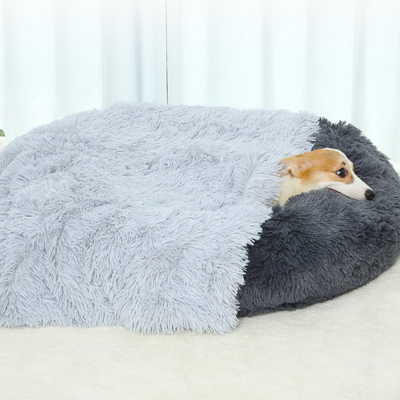 Fluffy Pet Blankets-Soft Faux Fur, Anti-Anxiety Cozy Throws for Cats and Dogs, M 80*55cm Blue