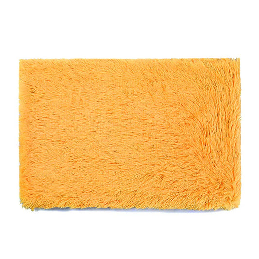 Fluffy Pet Blankets-Soft Faux Fur, Anti-Anxiety Cozy Throws for Cats and Dogs, M 80*55cm golden yellow