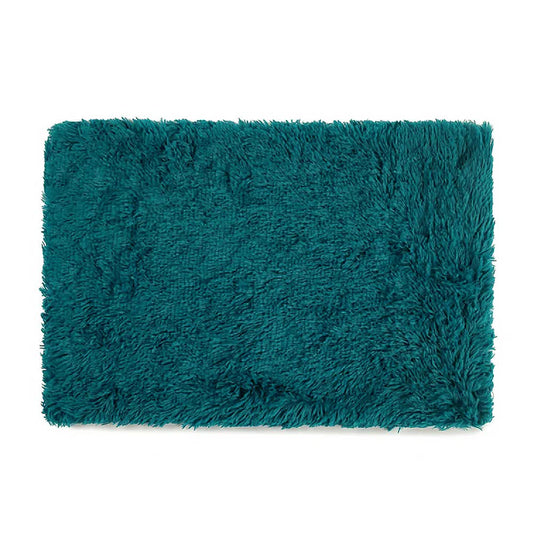 Fluffy Pet Blankets-Soft Faux Fur, Anti-Anxiety Cozy Throws for Cats and Dogs, M 80*55cm cyan blue