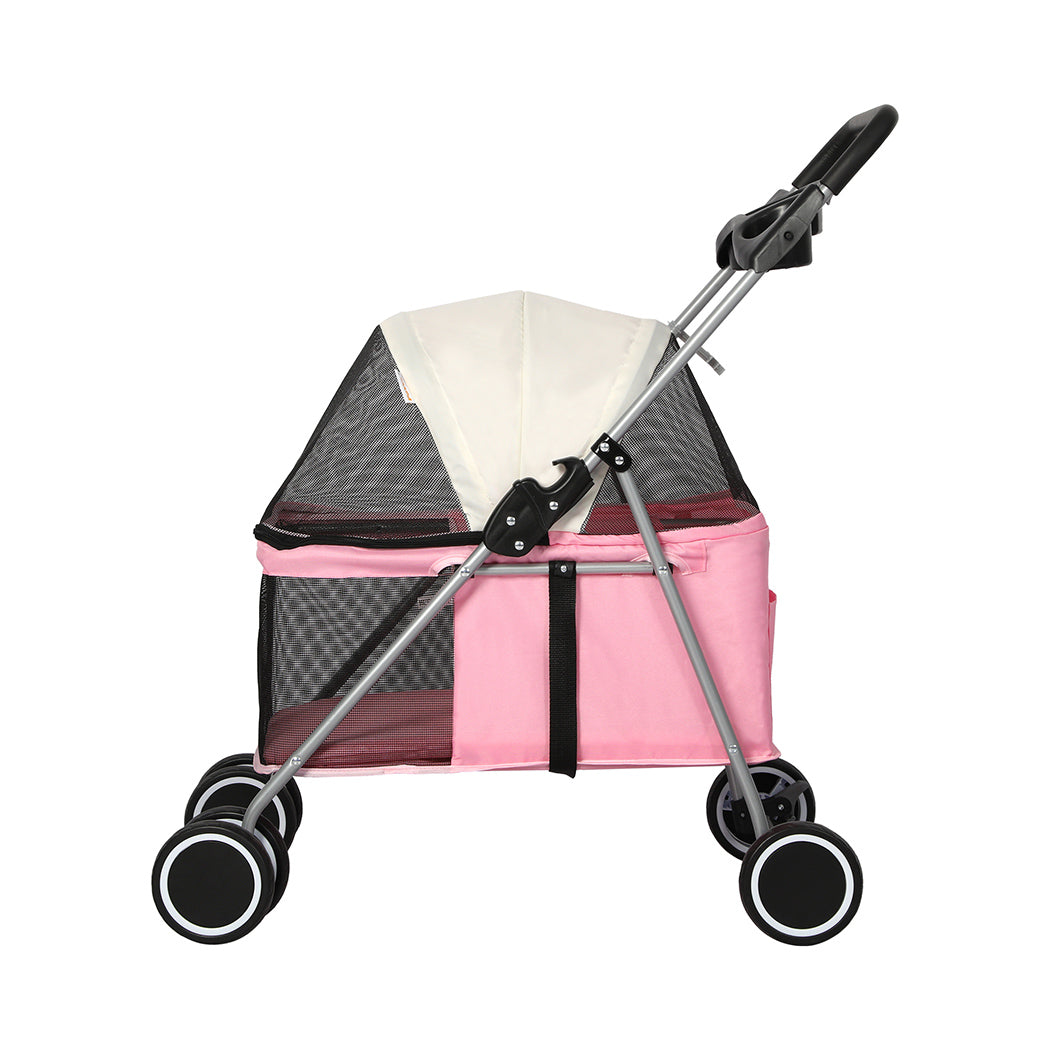 PaWz Pet Stroller Dog Cat Carrier Foldable Pink-1829372167033327617