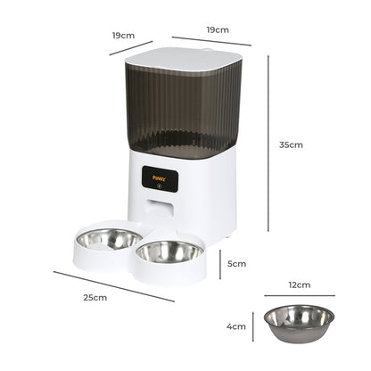 PaWz 5L Automatic Pet Feeder 2 Bowl White-1826138194744315906