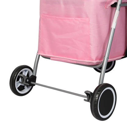 PaWz Pet Stroller Dog Cat Carrier Foldable Pink-1829372167033327619