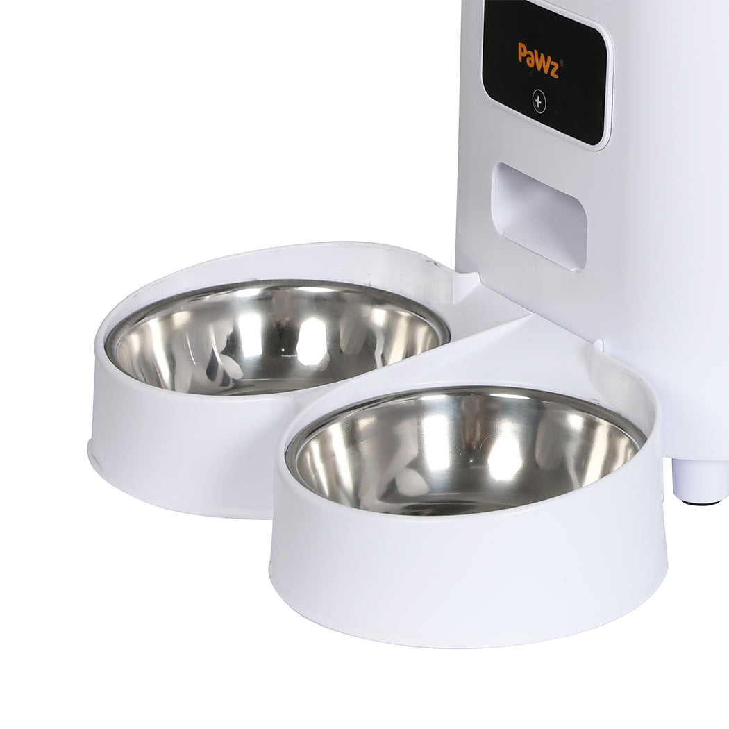 PaWz 5L Automatic Pet Feeder 2 Bowl White-1826138194744315908