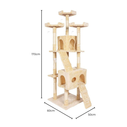 Floofi 170cm Plush Cat Condo Cat Tree Beige