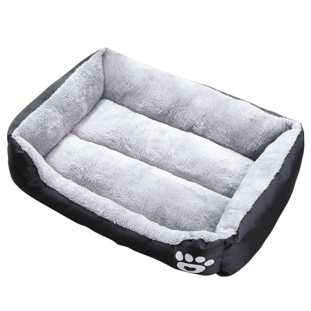 Floofi Large Square Pet Bed - Black