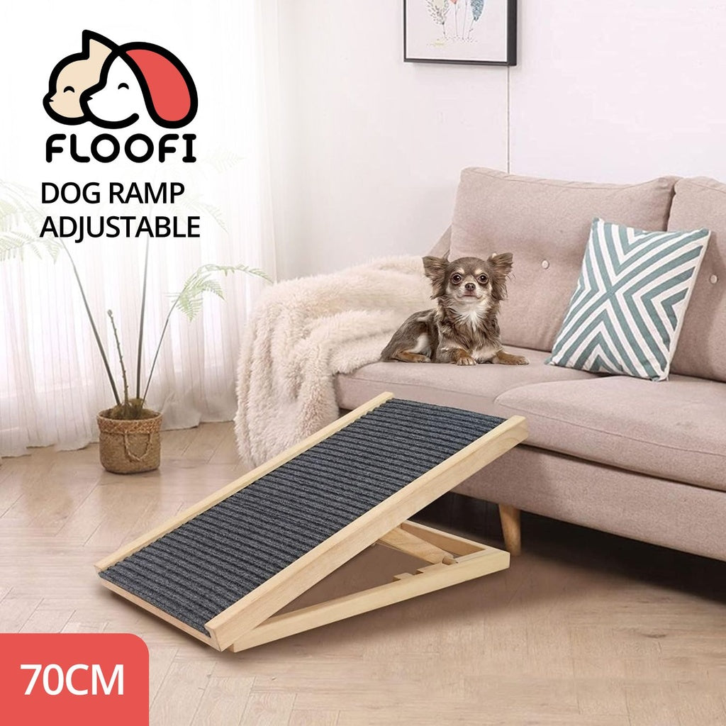 FLOOFI Wooden Adjustable Pet Ramp 70 x 35 cm