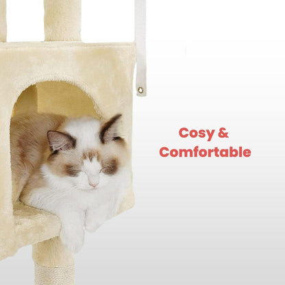 Floofi 170cm Plush Cat Condo Cat Tree Beige